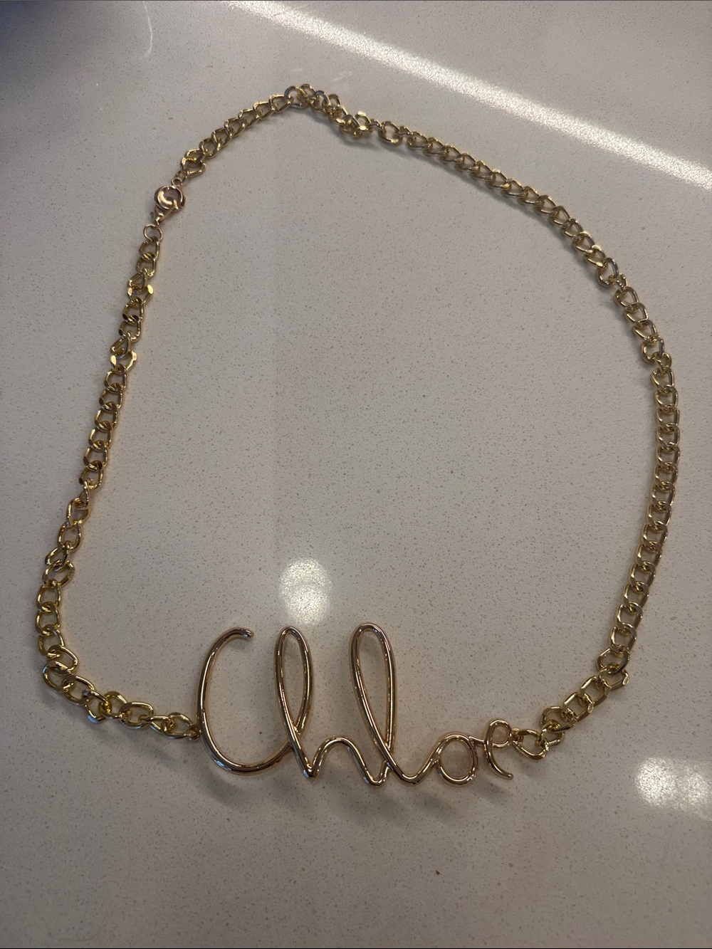Gold Script Belt - size small Chain Belt for Women